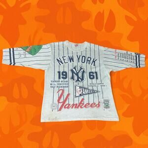 1991 New York Yankees "Long Gone" all-over print t-shirt Size L